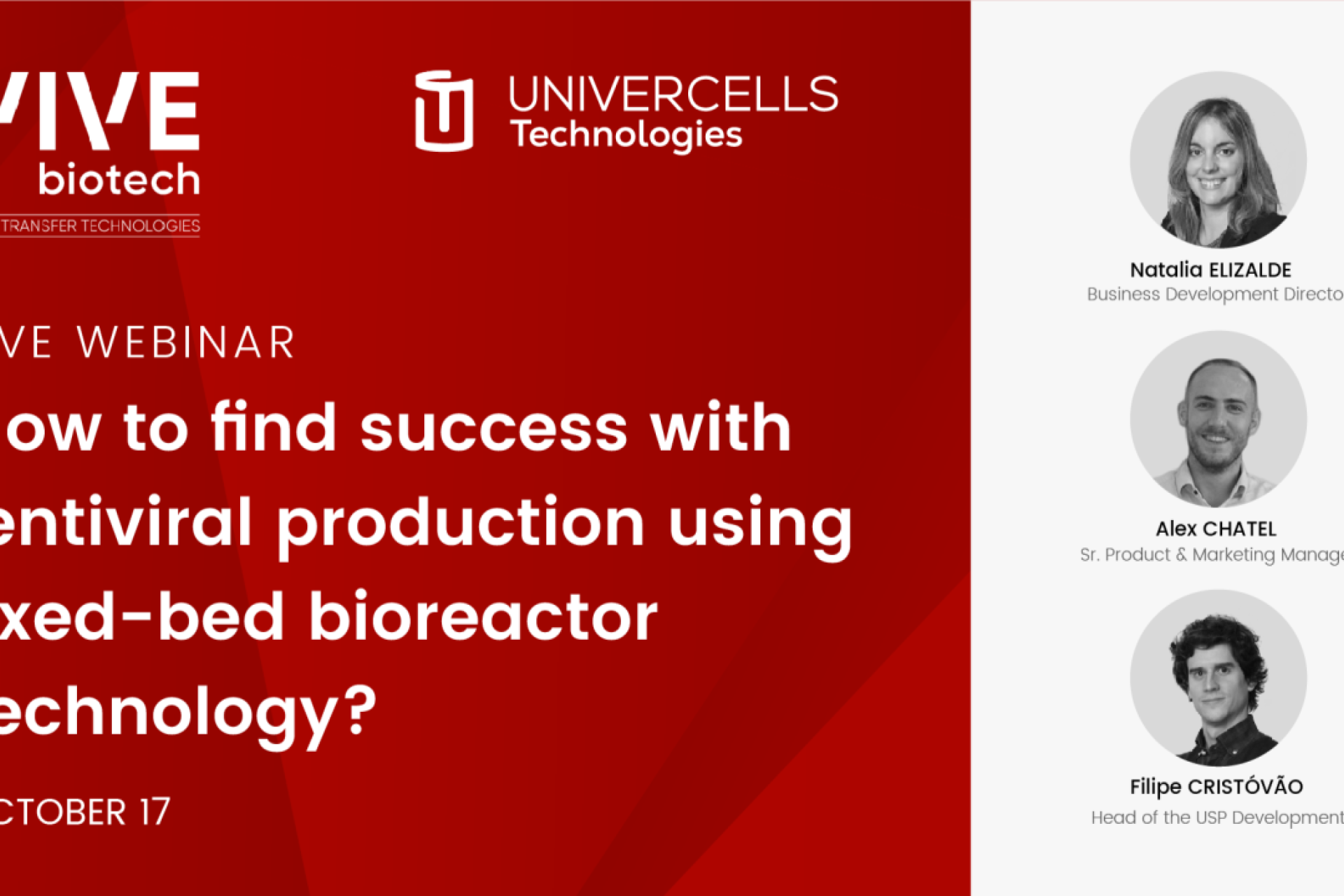 VIVEbiotech´s scalable, regulatory compliant and cost-effective platform presentation together with Univercells Technologies