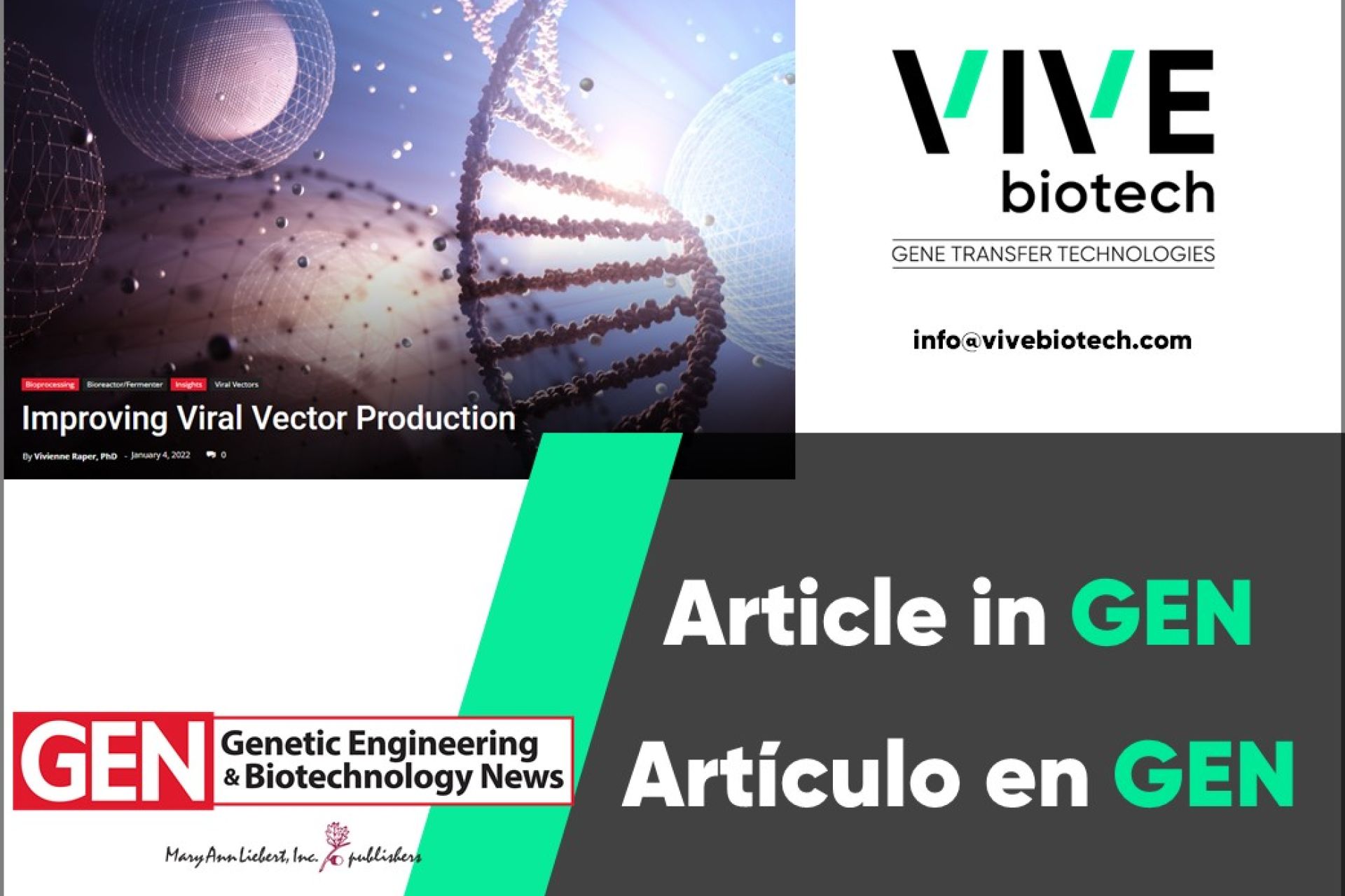 Article on improving viral vector production in GEN