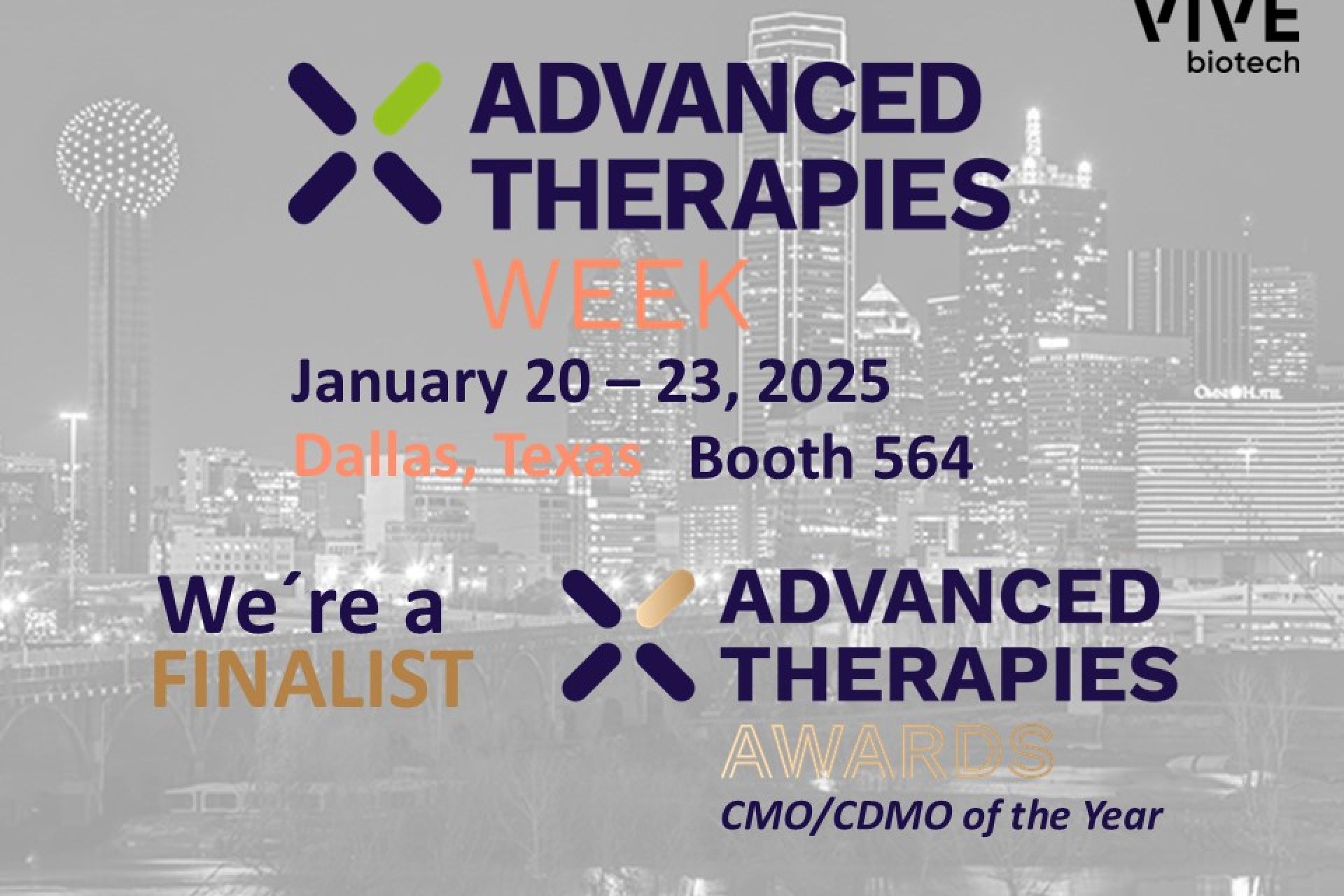 VIVEbiotech will be exhibiting at the Advanced Therapies Week in Dallas