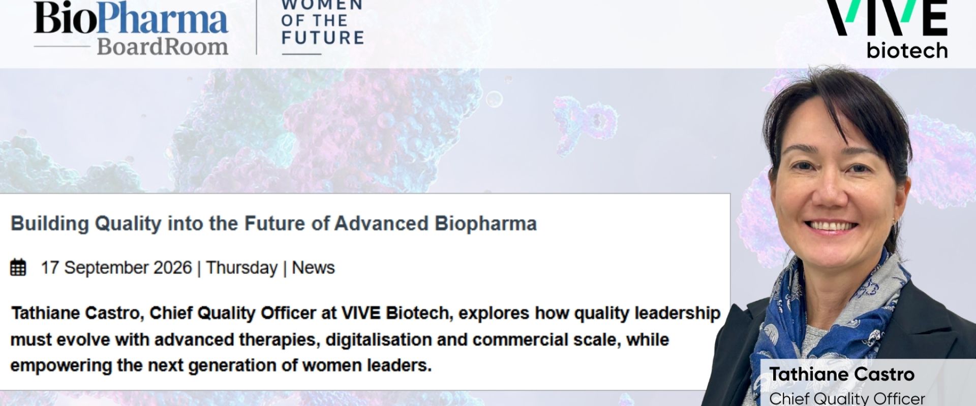 VIVEbiotech on quality in advanced therapies