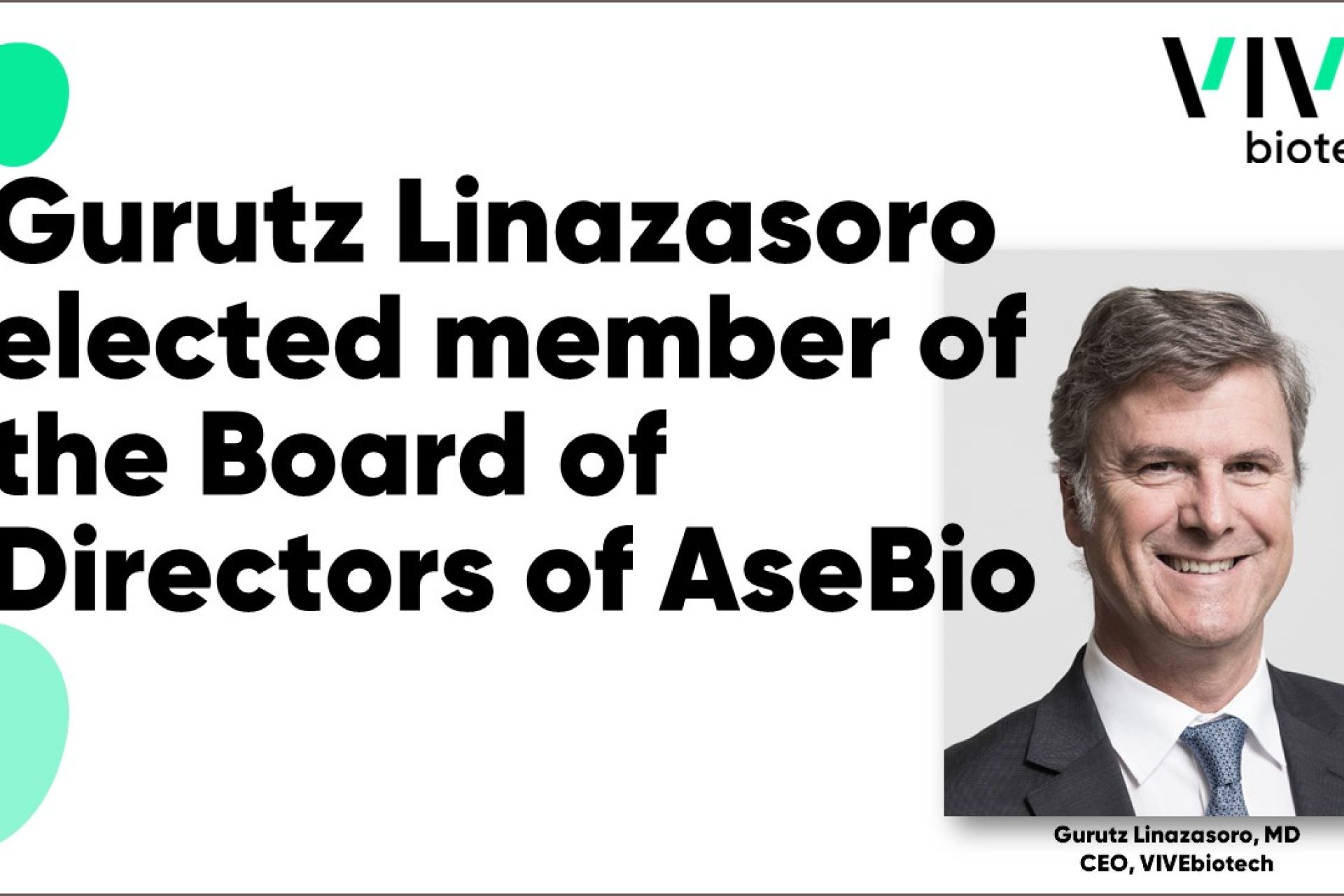 Gurutz Linazasoro elegido vocal de la Junta Directiva de AseBio
