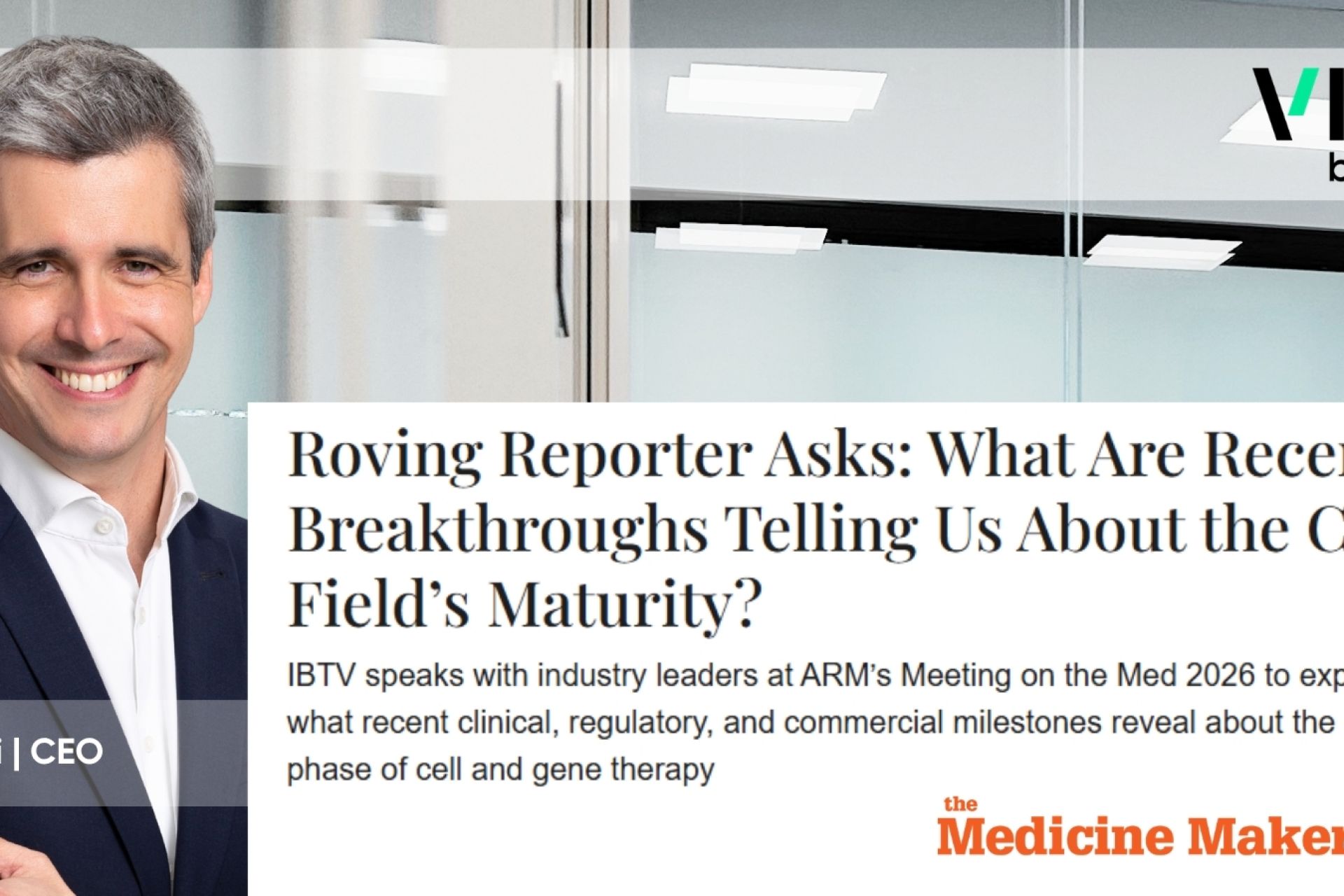 Jon Alberdi joins industry leaders to discuss the maturity and future of cell and gene therapy at ARM’s Meeting on the Med 2026