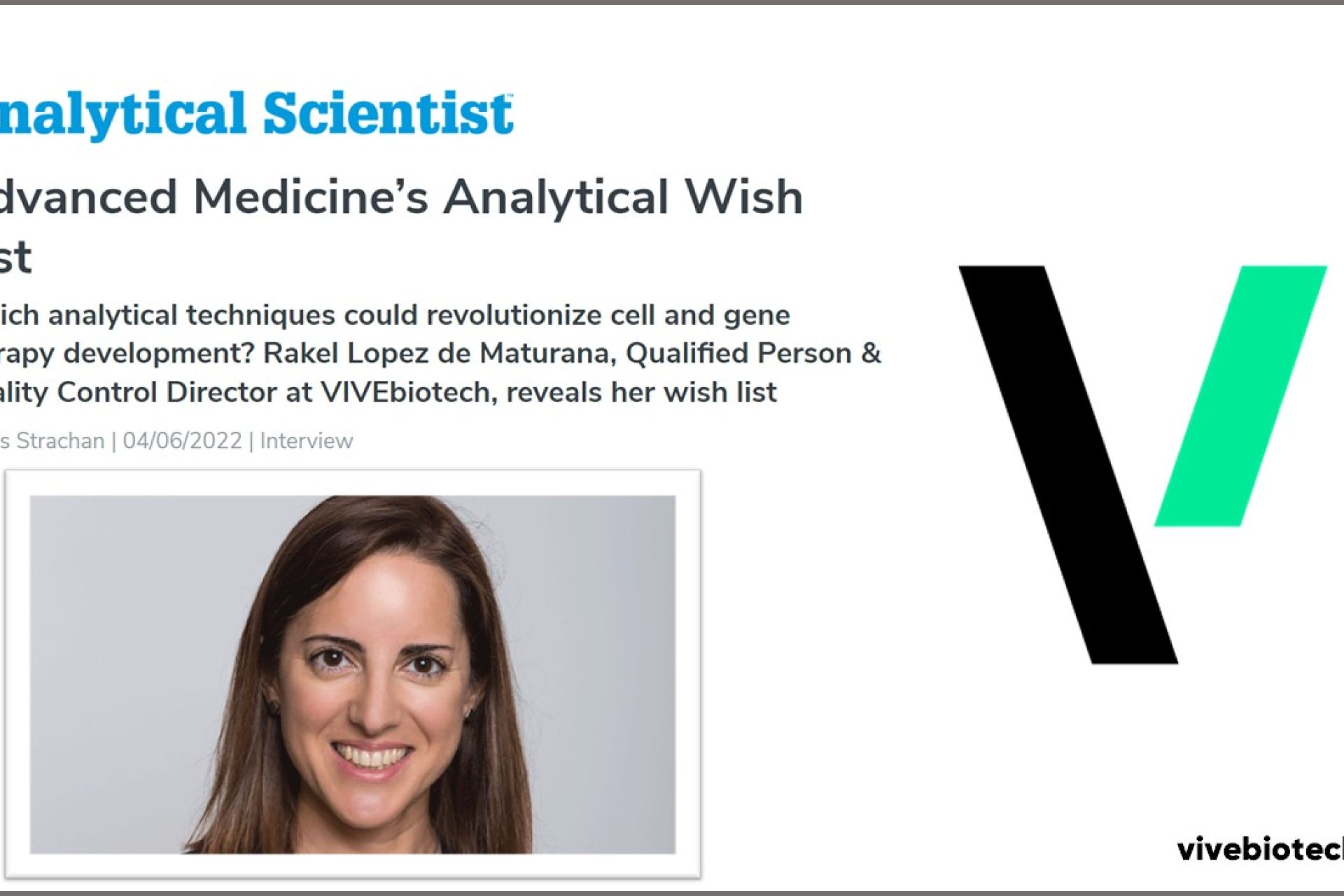 The Analytical Scientist interviews Rakel Lopez de Maturana