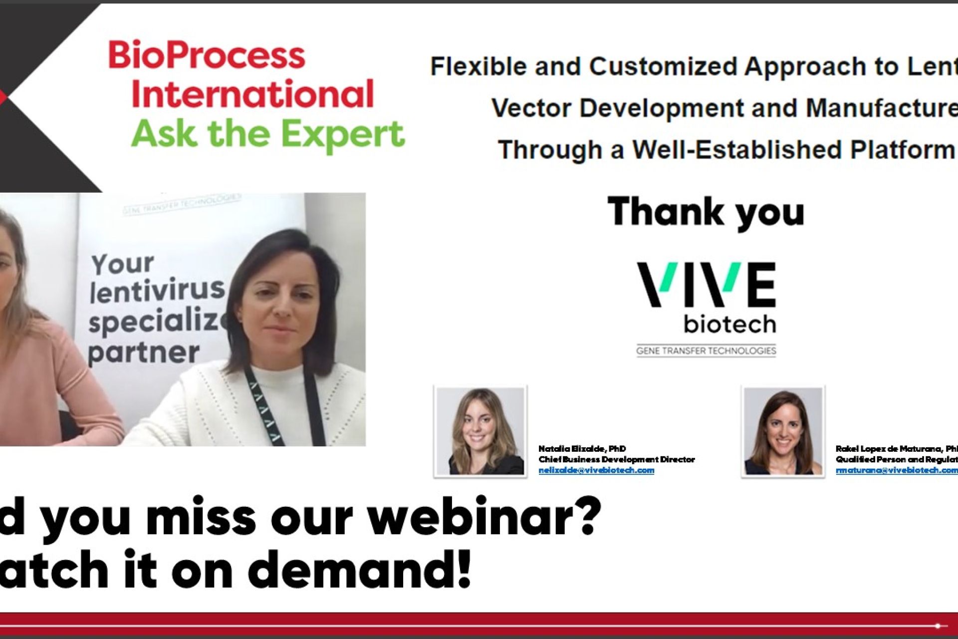 VIVEbiotech presents its highly flexible and customized approach to lentiviral vector manufacturing at BioProcess International